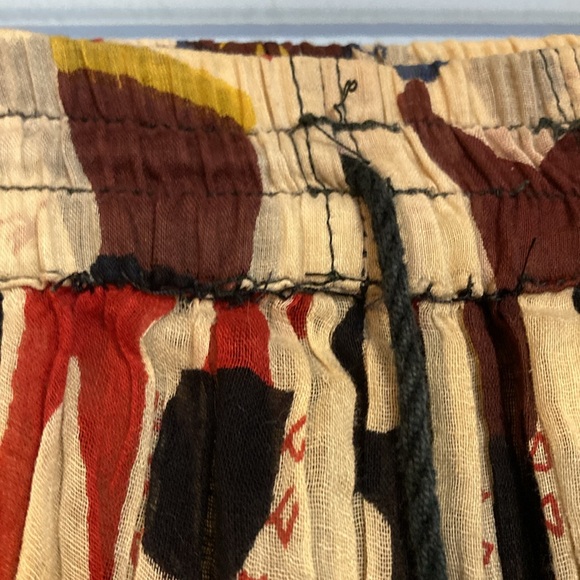 VTG Womens Tiered Maxi Skirt Tribal Elephant Print Tassels Bells Elastic Waist - Picture 8 of 14